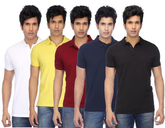 Ketex Cotton Blend Half Sleeves Polo Tshirt (Pack of 5)
